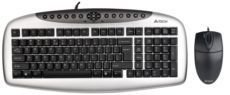 KB-21620D-USB USB,Q TR Multimedya Klavye,4B+1 Optik Mouse Gümüş,Siyah Set