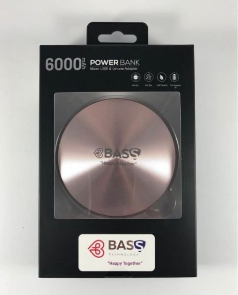 BASS-2196-GOLD 6000 mAh Gold Powerbank