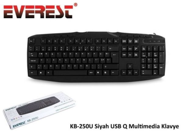 KB-250U USB Q Multimedya Siyah Klavye