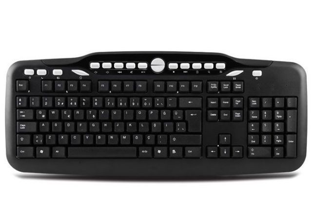 KB-2609U Kablolu USB Q TR Multimedya Siyah Klavye