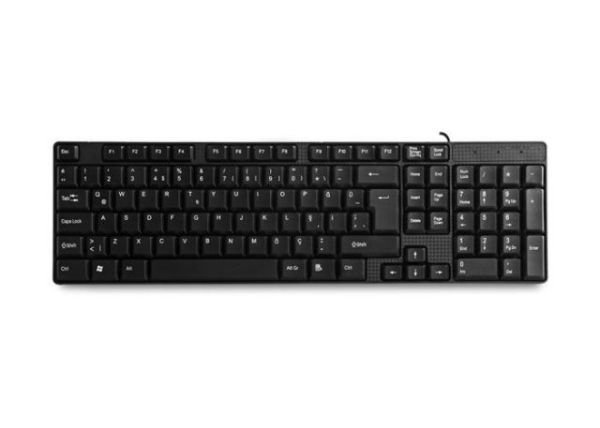 KB-871U Kablolu USB Q TR Standart Siyah Klavye