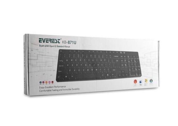KB-871U Kablolu USB Q TR Standart Siyah Klavye