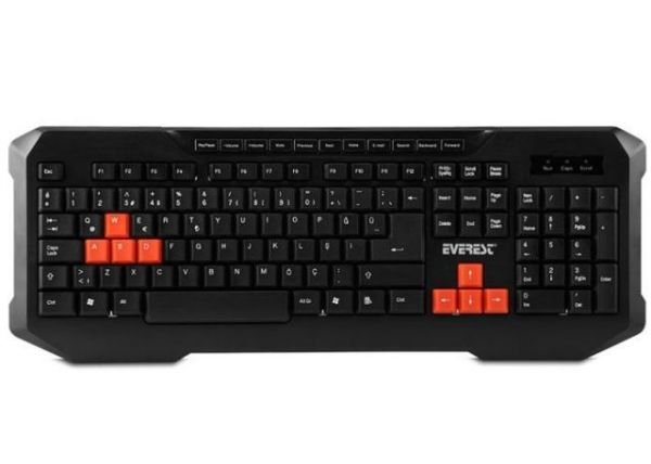 KB-961 Kablolu USB Q TR MM Siyah Gaming Klavye