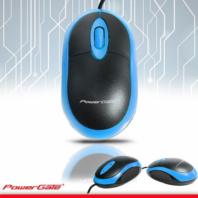 KB-E190-M PowerGate E190-M USB Kablolu Mavi,Siyah Mouse