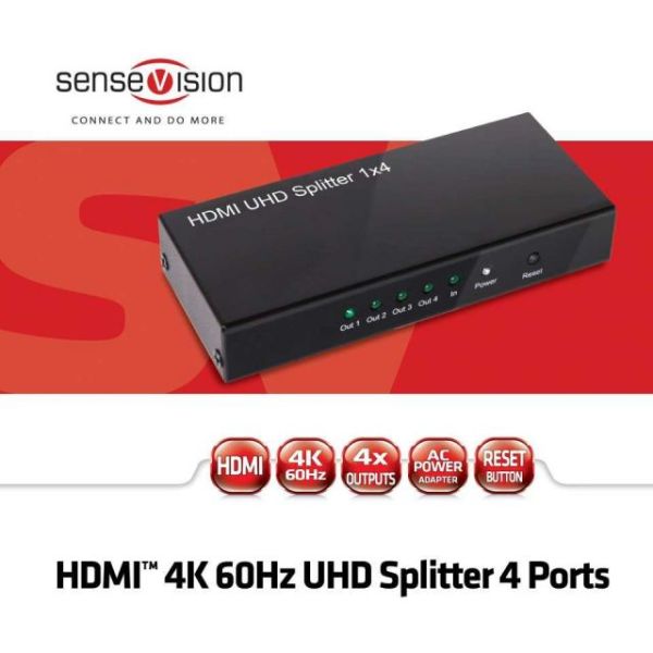 CSV-1380 4K UltraHD 1 Giriş 4 Çıkışlı HDMI Splitter (Sinyal Çoğaltıcı)