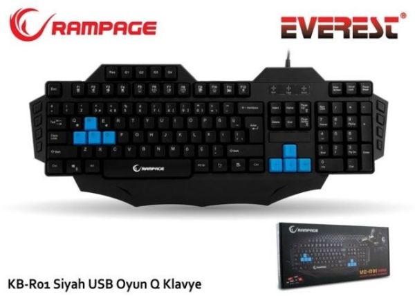 KB-R01 USB Makrolu Gaming Q Multimedya Siyah Klavye