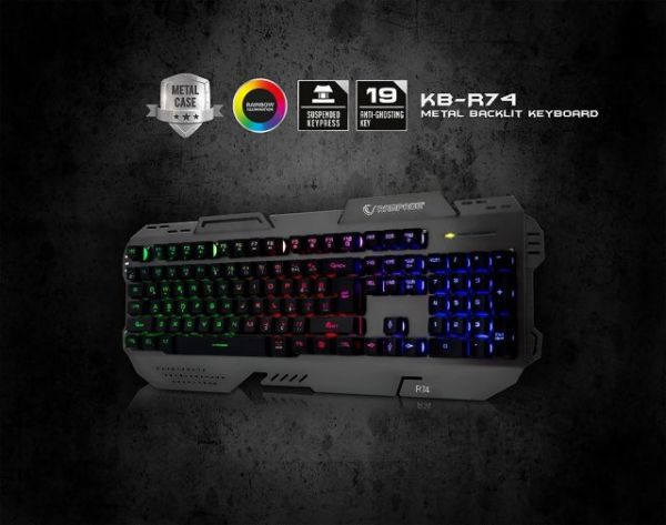 KB-R74 Gökkuşağı Aydınlatmalı USB Gaming Q Multimedia Klavye