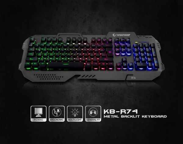 KB-R74 Gökkuşağı Aydınlatmalı USB Gaming Q Multimedia Klavye