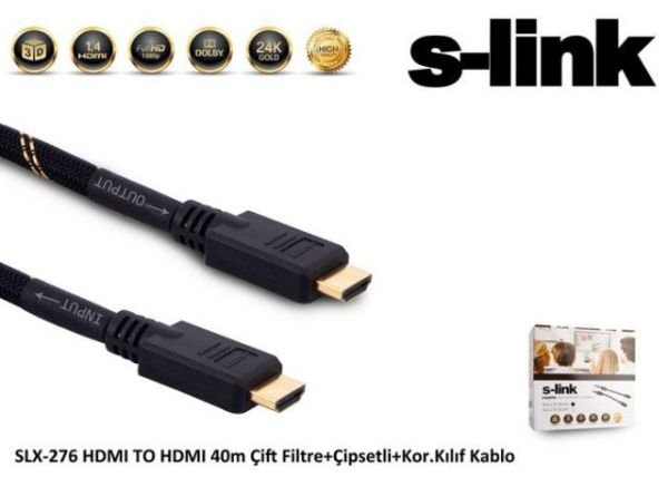 SLX-276 40M HDMI To HDMI Çift Filtre Çipsetli Görüntü Kablosu