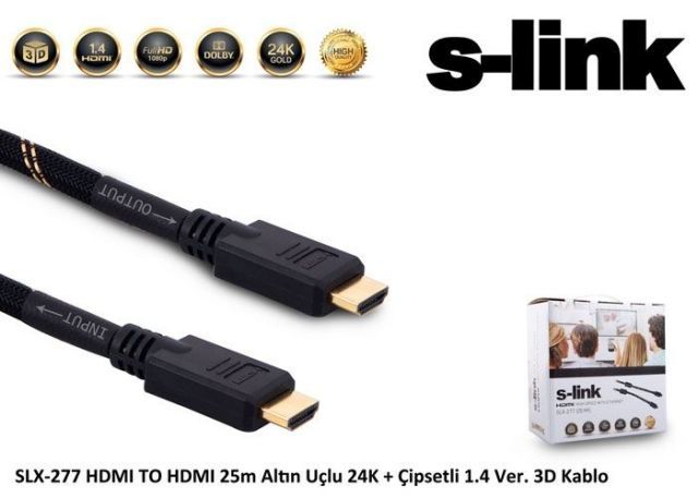 SLX-277 25M Altın Uçlu HDMI Görüntü Kablosu