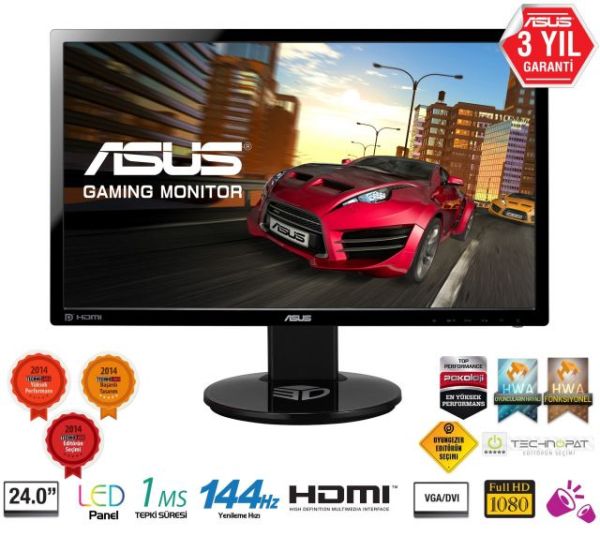 VG248QE 24''1920x1080,1ms,144Hz,2Wx2,GAM,DVI-DP-HDMI,3D Led Monitör