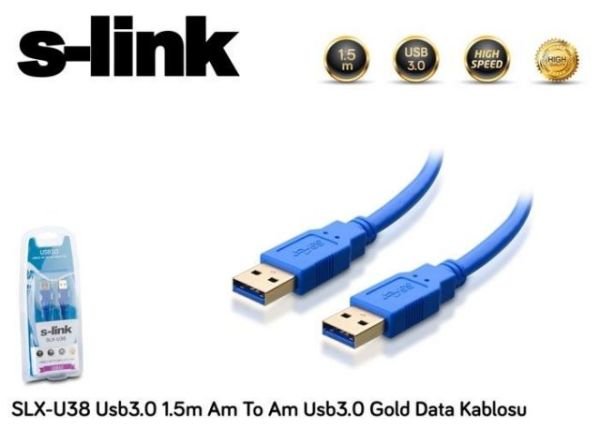 SLX-U38 1.5 Metre Usb 3.0 Data Kablosu Altın (Am-Am)