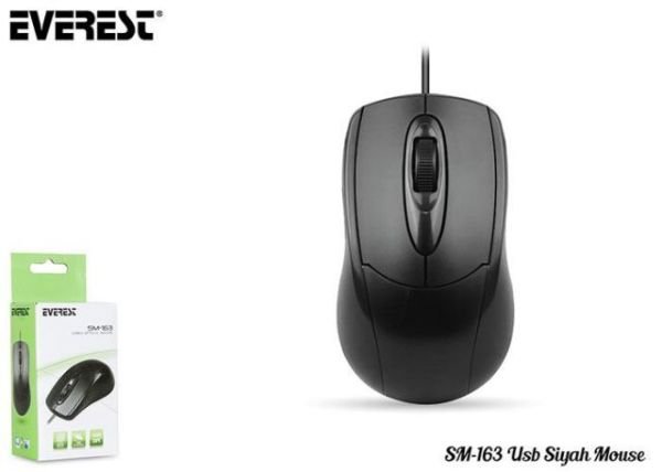 SM-163 Usb Siyah Mouse