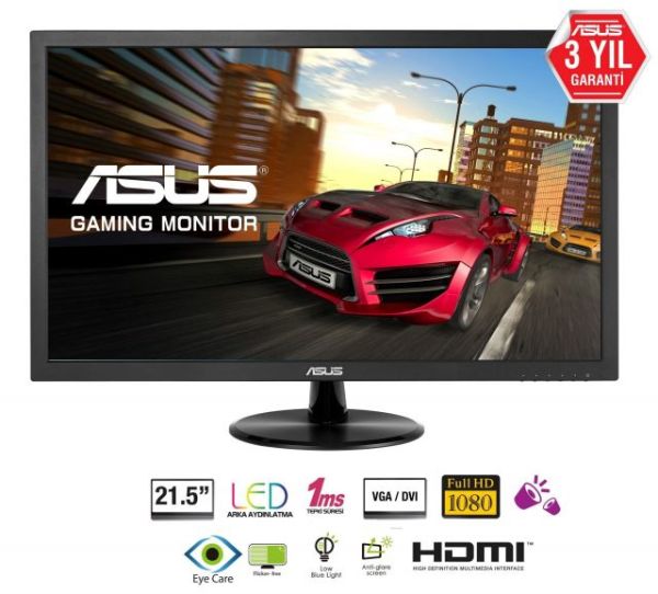 VP228HE 21.5''1920x1080,1ms,50-75Hz,1.5Wx2,VGA,HDMI,LowBlue Led Monitör