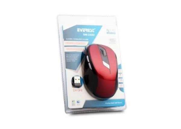 SM-245D-K Optik Nano Receive Kablosuz Krmz Mouse