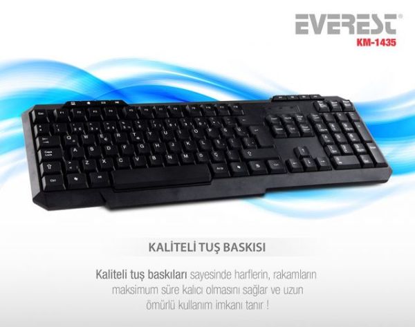KM-1435 USB Oyuncu Q Multimedya Klavye,Mouse Set