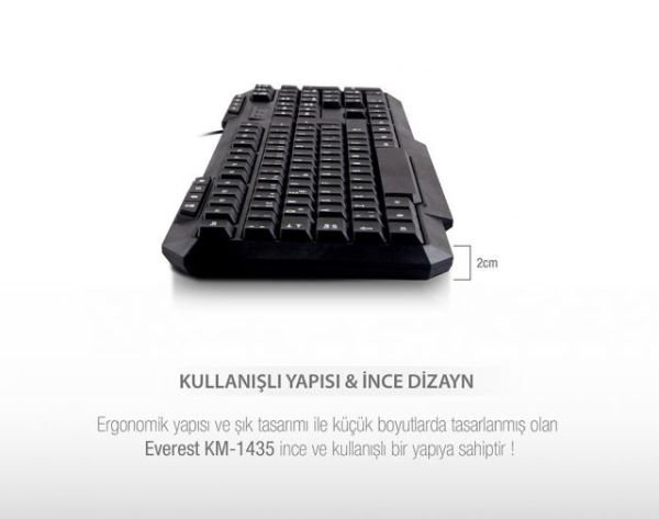 KM-1435 USB Oyuncu Q Multimedya Klavye,Mouse Set