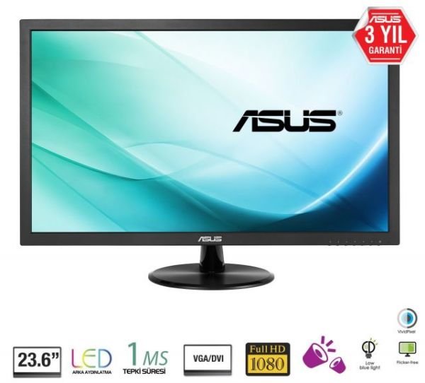 VP247T MON,VP247T,23.6'',GAMING,1ms,VGA,DVI,MM,VESA,Siyah,1920x1080