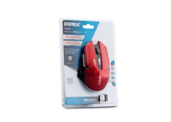 KM-240 USB 2.4GHz Optik Kablosuz Kırmızı Mouse