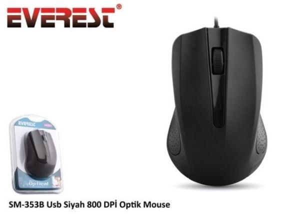 SM-353B USB Optik Siyah Mouse