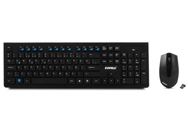 KM-4100 Kablosuz Q Multimedia Klavye,Mouse Siyah Set