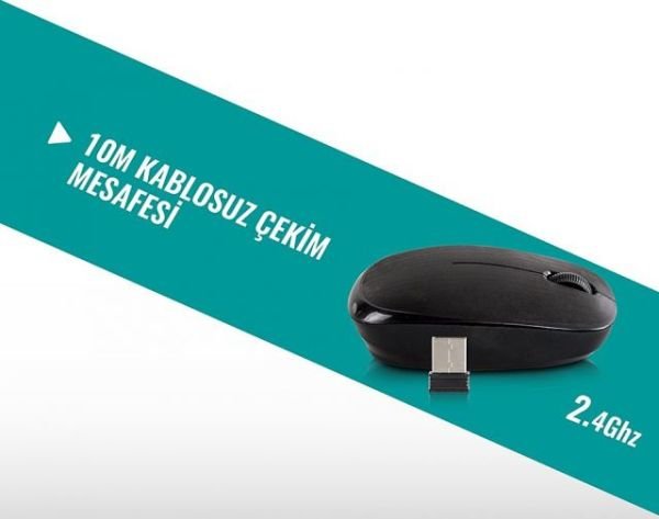 SM-506 SM-506 USB Kablosuz Siyah Mouse