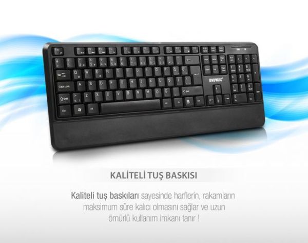 KM-6176 OFFICAL Siyah Kablosuz Combo Q Multimedia Klavye+Mouse Set
