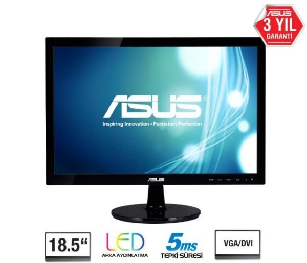 VS197DE 18.5''1366x768,5ms,55-75 Hz,VGA,Siyah Led Monitör