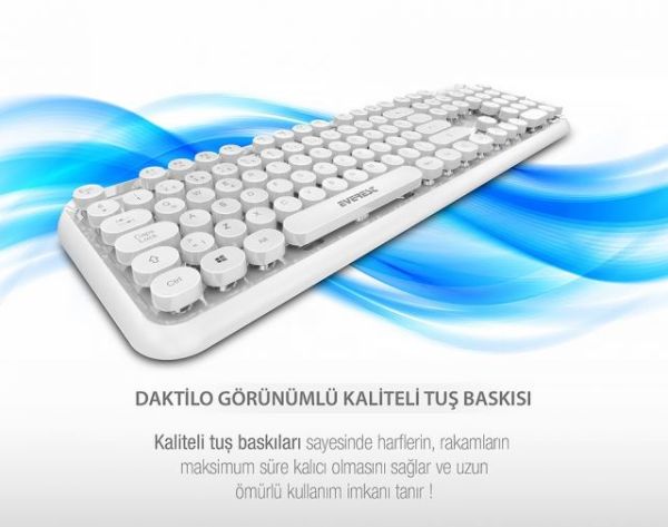 KM-6282-B Beyaz Kablosuz Q Multimedia Klavye + Mouse Set