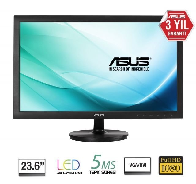 VS247HR MON,VS247HR,23.6'',2ms,VGA,DVI,HDMI,VESA,Siyah,1920x1080