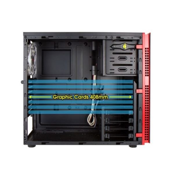 703-ATX-PSU Atx Alüminyum Kasa Siyah-Kırmızı+850W Power supply
