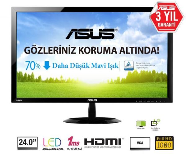 VX248H MON,VX248H,24'',GAMING,1ms,VGA,HDMI,MM,Siyah,1920x1080