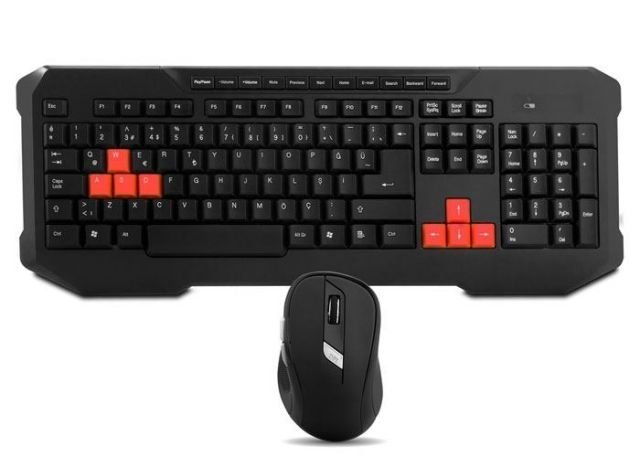KM-9670 Kablosuz Oyun Q Multimedia Klavye,Mouse Set