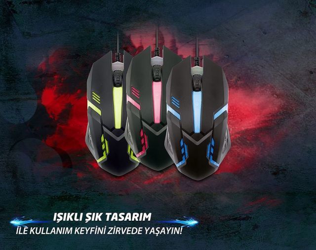 SM-G62 Siyah Işıklandırmalı Oyuncu Mouse
