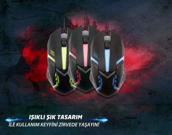 SM-G62 Siyah Işıklandırmalı Oyuncu Mouse