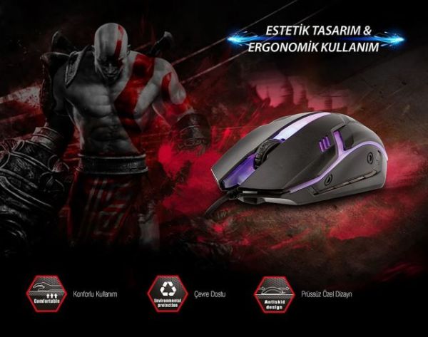 SM-G62 Siyah Işıklandırmalı Oyuncu Mouse