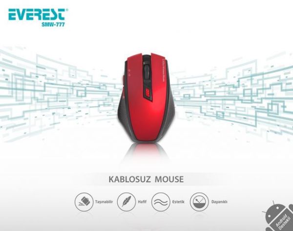 SMW-777-K Usb Kırmızı 2.4Ghz Optik Wireless Mouse