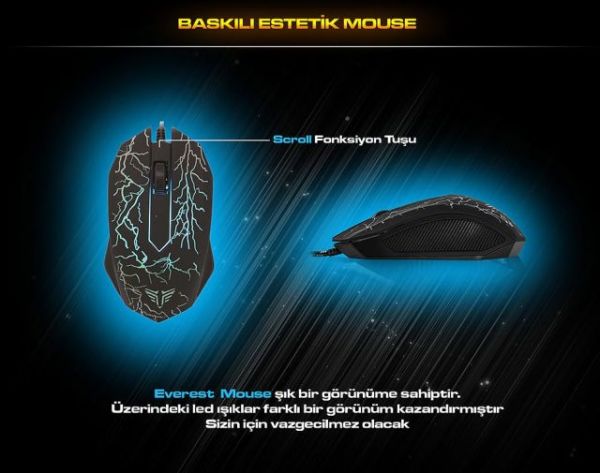 KMX-88 Siyah Usb Gökkuşağı Zemin Aydınlatmalı Q Multimedia Oyuncu Klavye + Mous