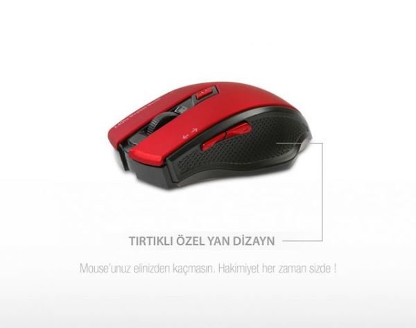 SMW-777-K Usb Kırmızı 2.4Ghz Optik Wireless Mouse