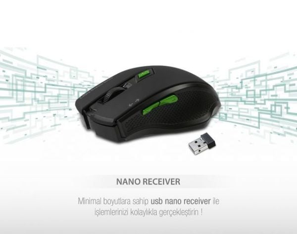SMW-777-S Usb Siyah 2.4Ghz Optik Wireless Mouse