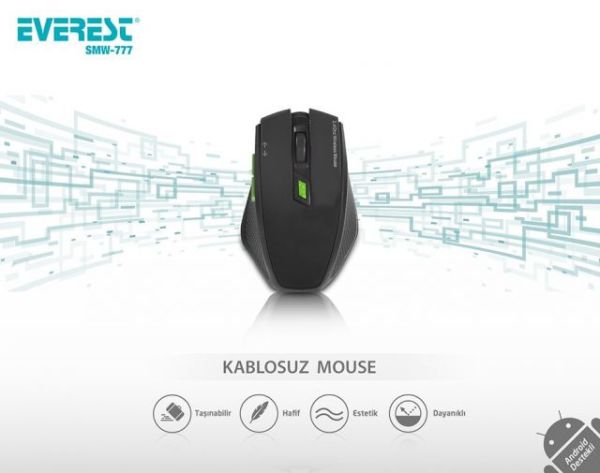 SMW-777-S Usb Siyah 2.4Ghz Optik Wireless Mouse