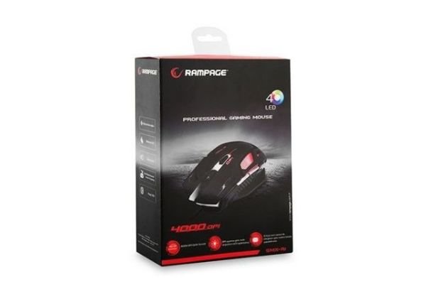 SMX-R1S Rampage SMX-R1 USB 4000DPI 7 Farklı Makro Siyah Mouse