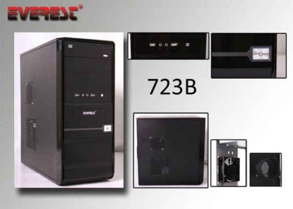 723B 250W Powerlı Penceresiz Tower Siyah Kasa