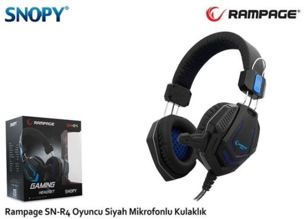 SN-R4M Kablolu Mikrofonlu Siyah Gaming Kulak Üstü Kulaklık