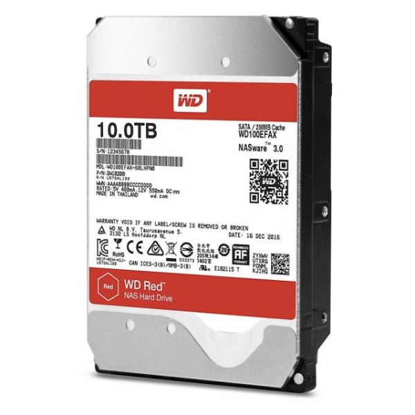 WD100EFAX 10TB 3.5'' 5400RPM Sata3 256MB Red Dahili Nas HardDisk