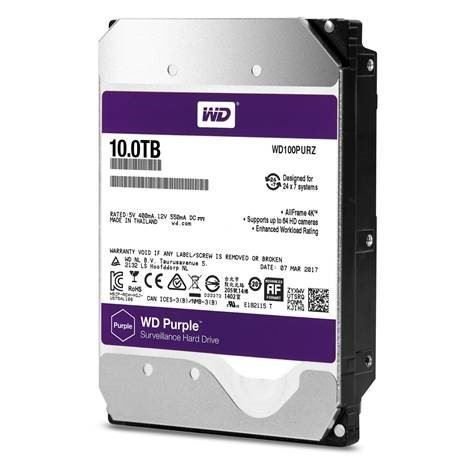 WD100PURZ 3.5'' 10TB Sata3 256MB 5400RPM Purple Serisi Güvenlik Cihazları Uyumlu