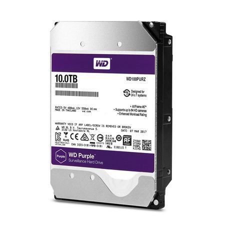 WD100PURZ 3.5'' 10TB Sata3 256MB 5400RPM Purple Serisi Güvenlik Cihazları Uyumlu