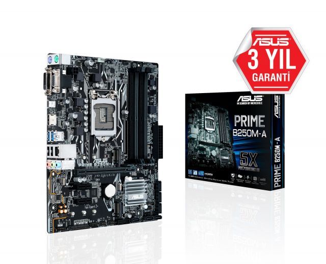 PRIME-B250M-A Intel B250 1151 DDR4 2400MHz DVI/HDMI/VGA Anakart