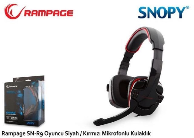 SN-R9K Kablolu Mikrofonlu Siyah-Kırmızı Gaming Kulak Üstü Kulaklık