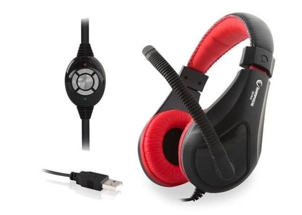 SN-RU2 Kablolu Mikrofonlu USB Siyah-Kırmızı Gaming Kulak Üstü Kulaklık